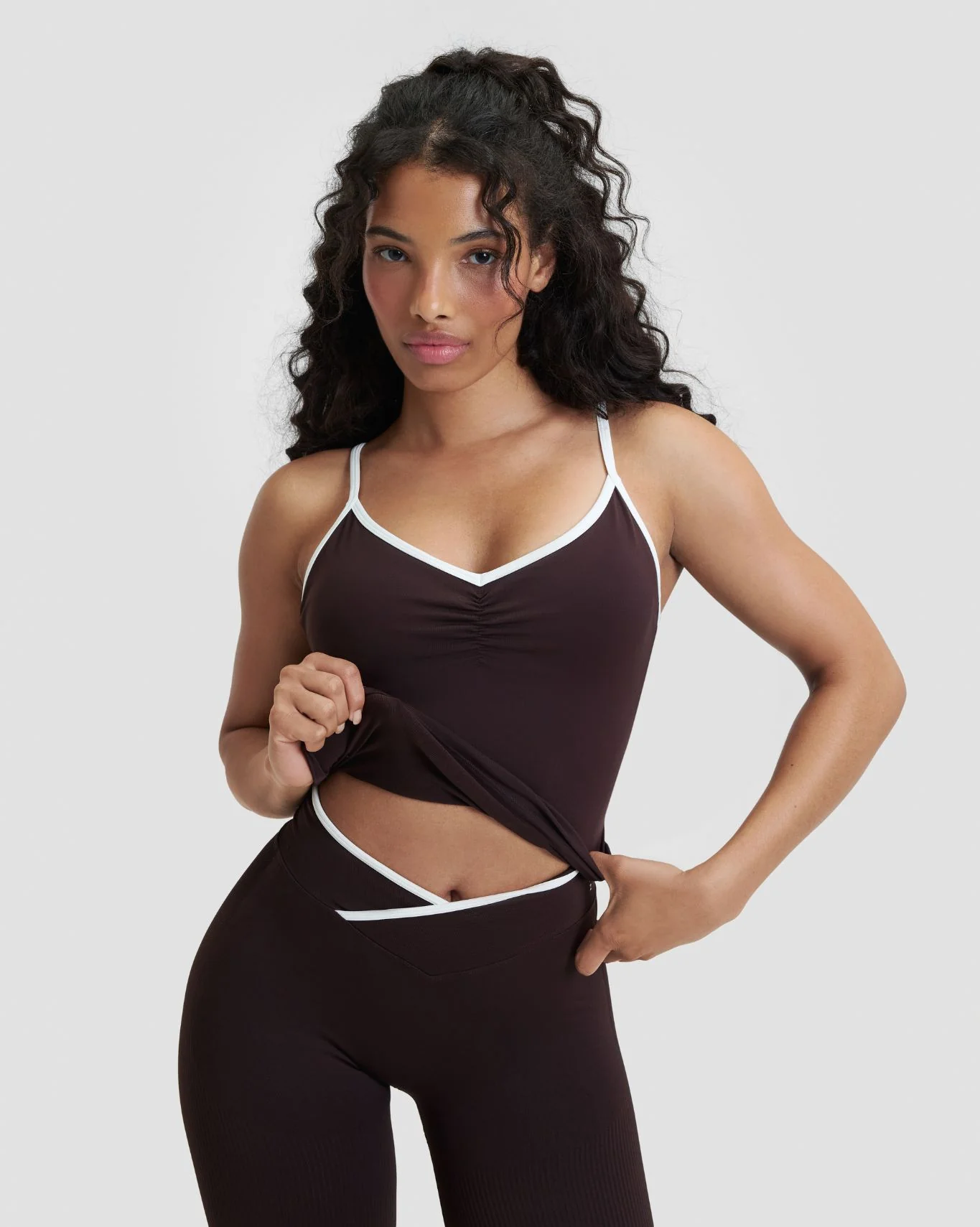 Elevate™ Outline Cross Back Tank Top | Coffee - Image 5
