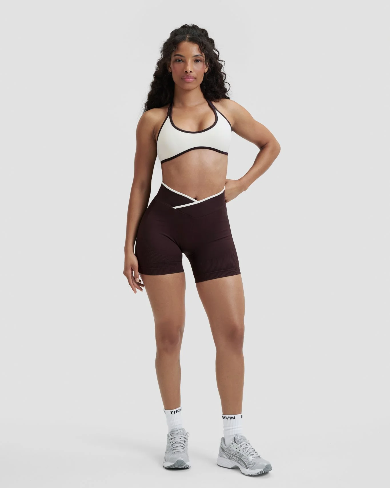 Elevate™ Outline Short Scrunch Shorts | Coffee - Image 3