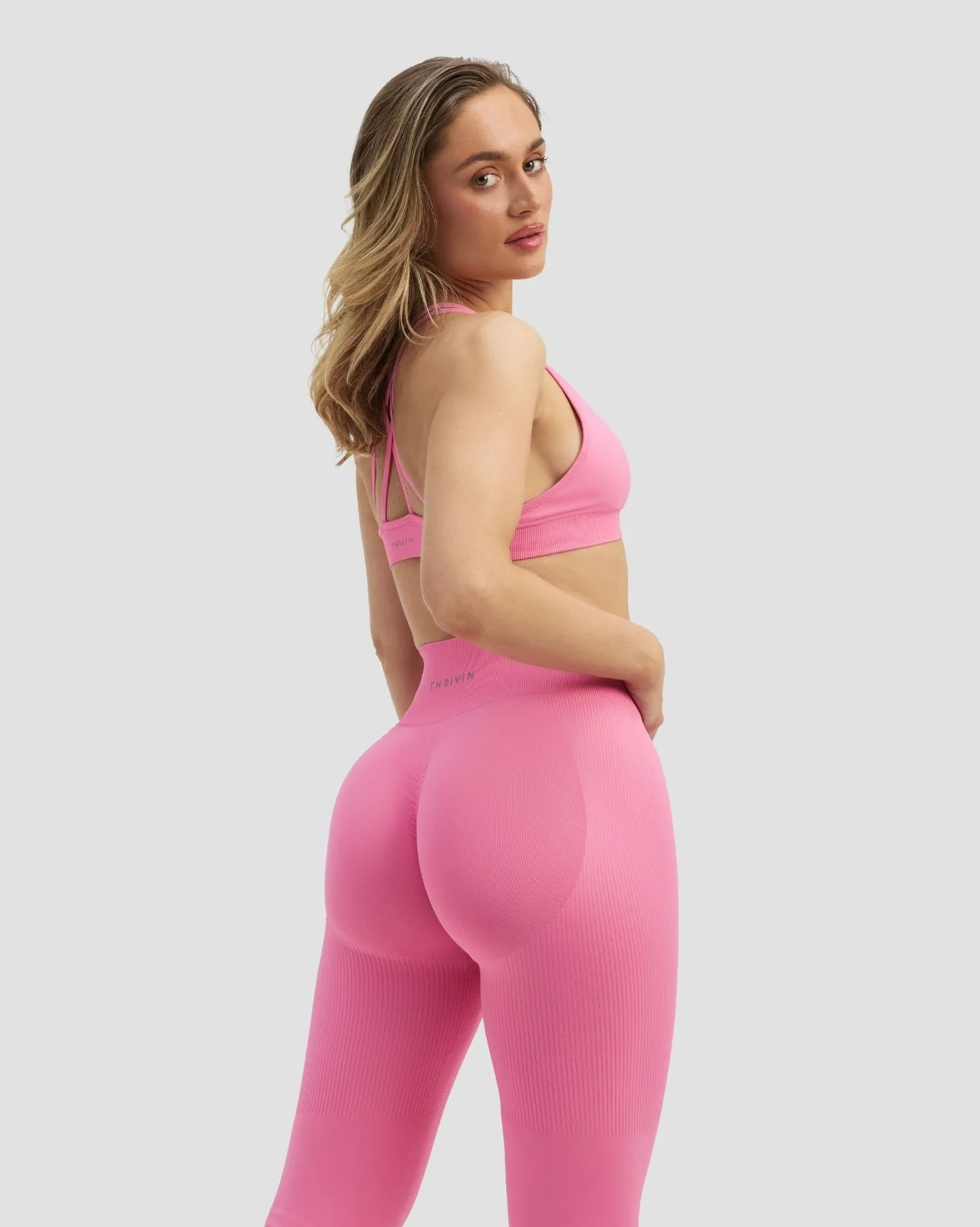 Elevate™ Sculpting High Waist Flare Leggings | Bubble Pink - Image 6