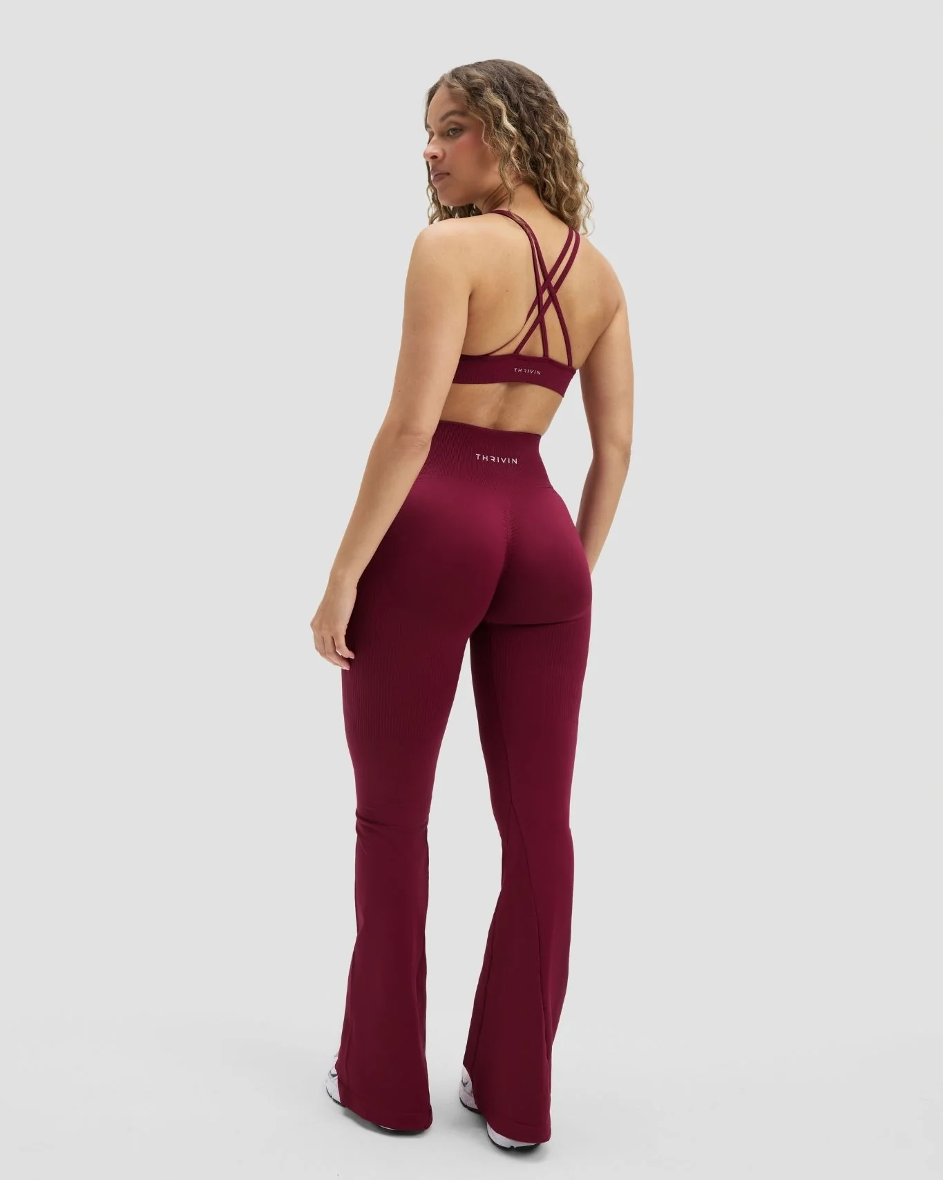Elevate™ Sculpting High Waist Flare Leggings | Cherry Berry - Image 6