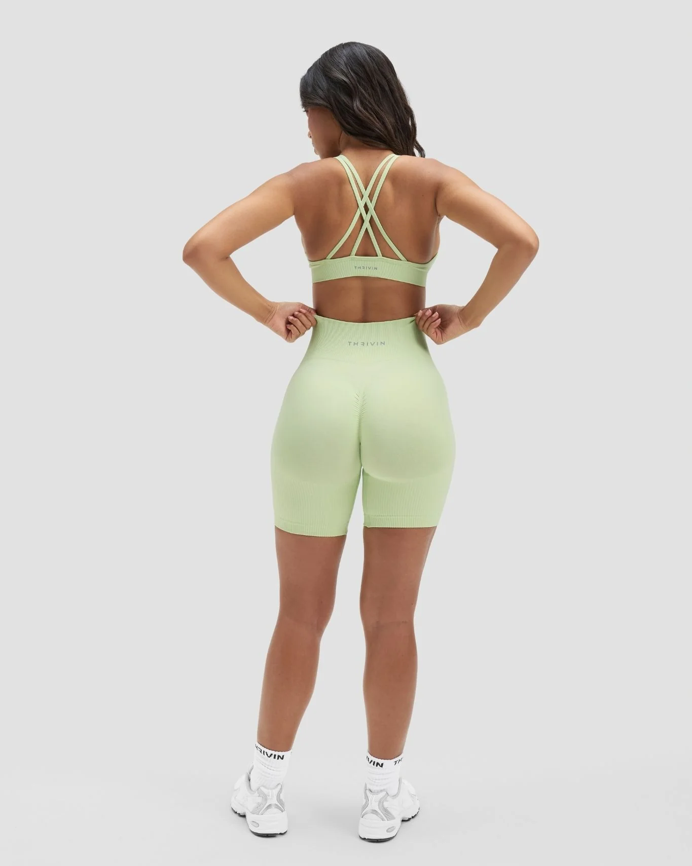 Elevate™ Sculpting High Waist Scrunch Shorts | Pistachio Green - Image 4