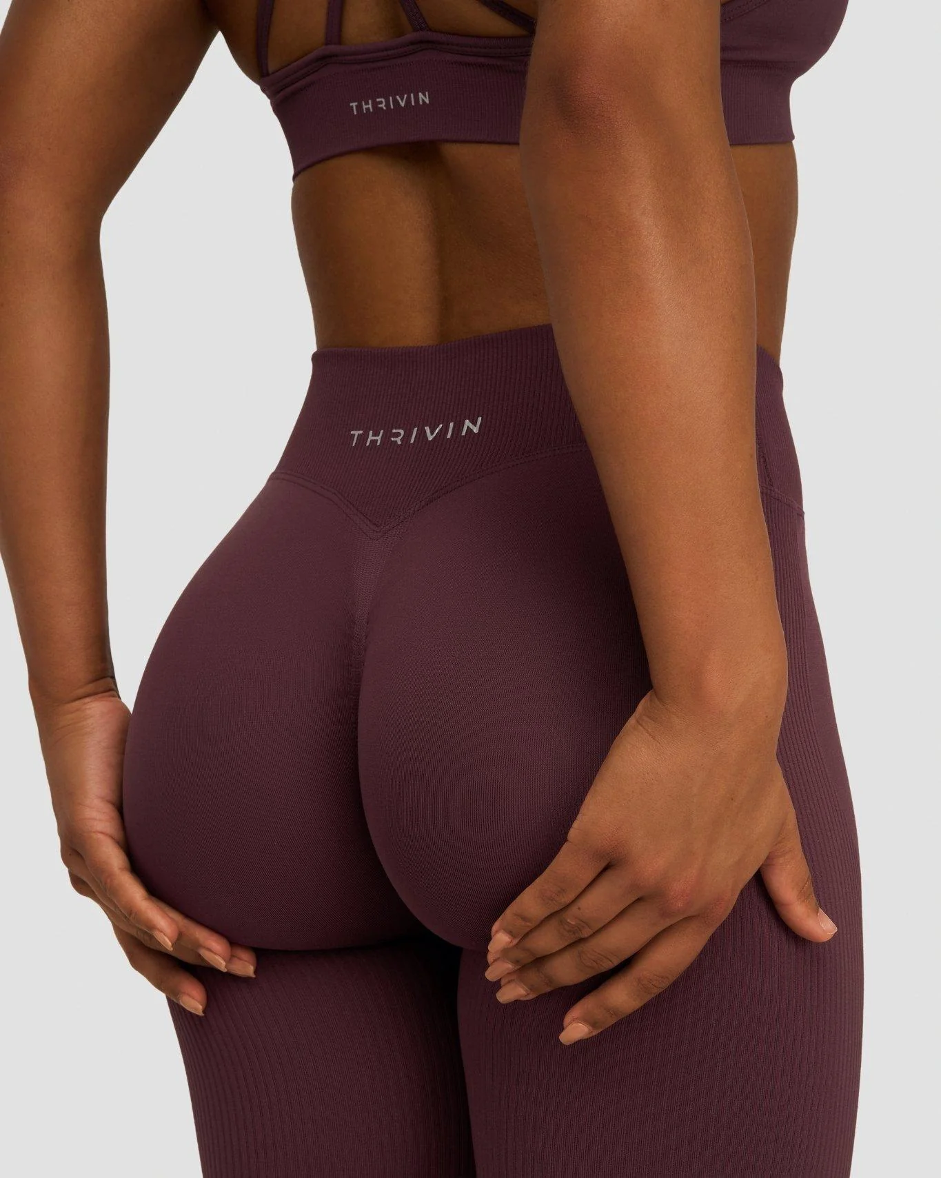 Elevate™ Sculpting Mid V-Waist Flare Leggings | Dark Mauve - Image 3