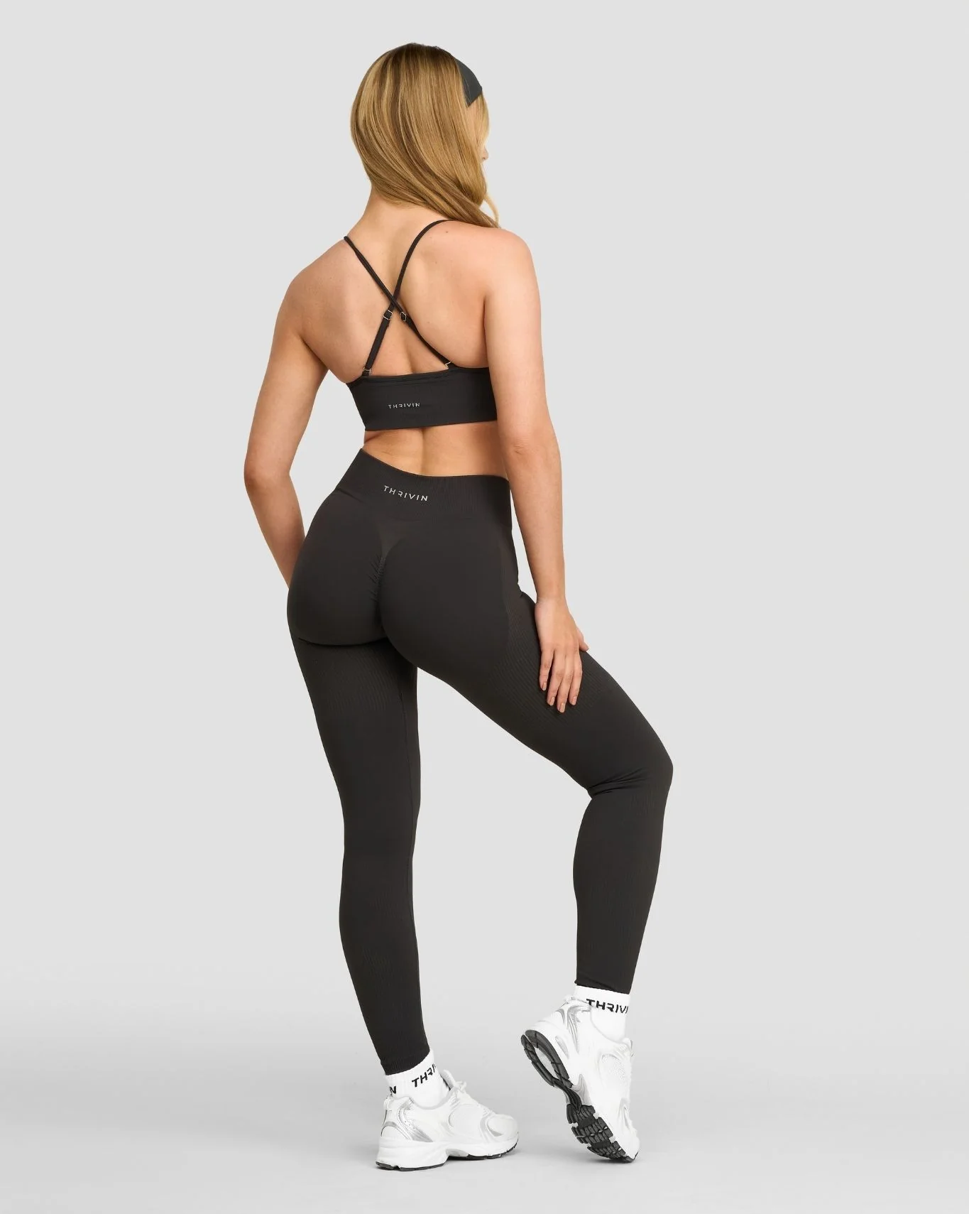 Elevate™ Sculpting Mid Waist Scrunch Leggings | Charcoal Grey - Image 6
