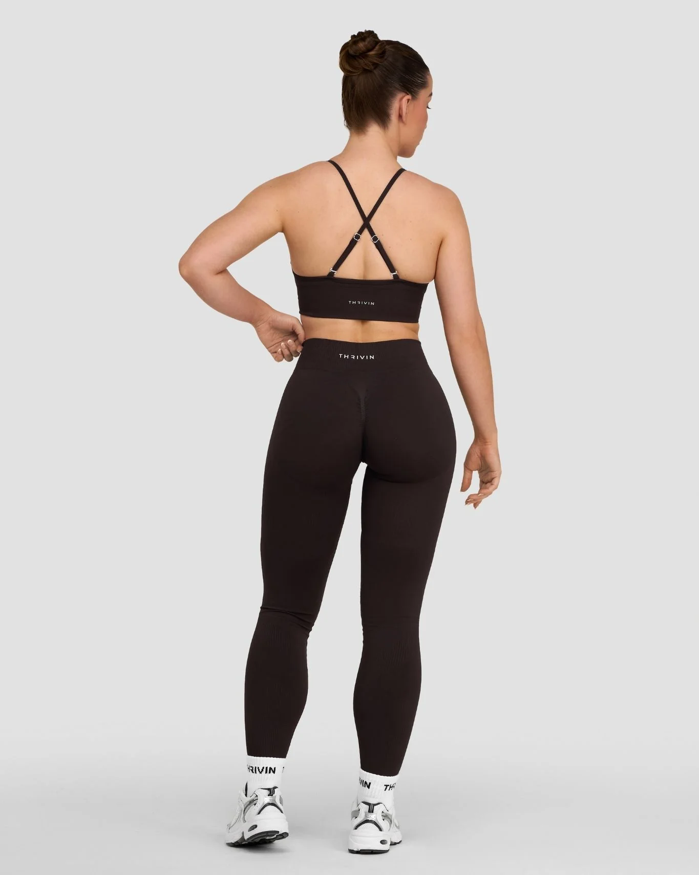 Elevate™ Sculpting Mid Waist Scrunch Leggings | Coffee - Image 4