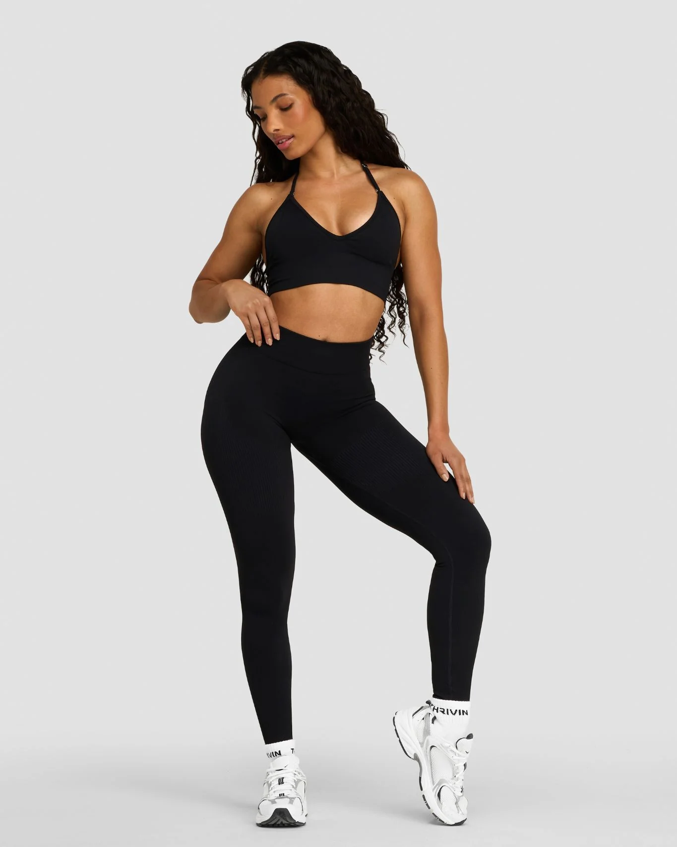 Elevate™ Sculpting Mid Waist Scrunch Leggings | Night Black - Image 3