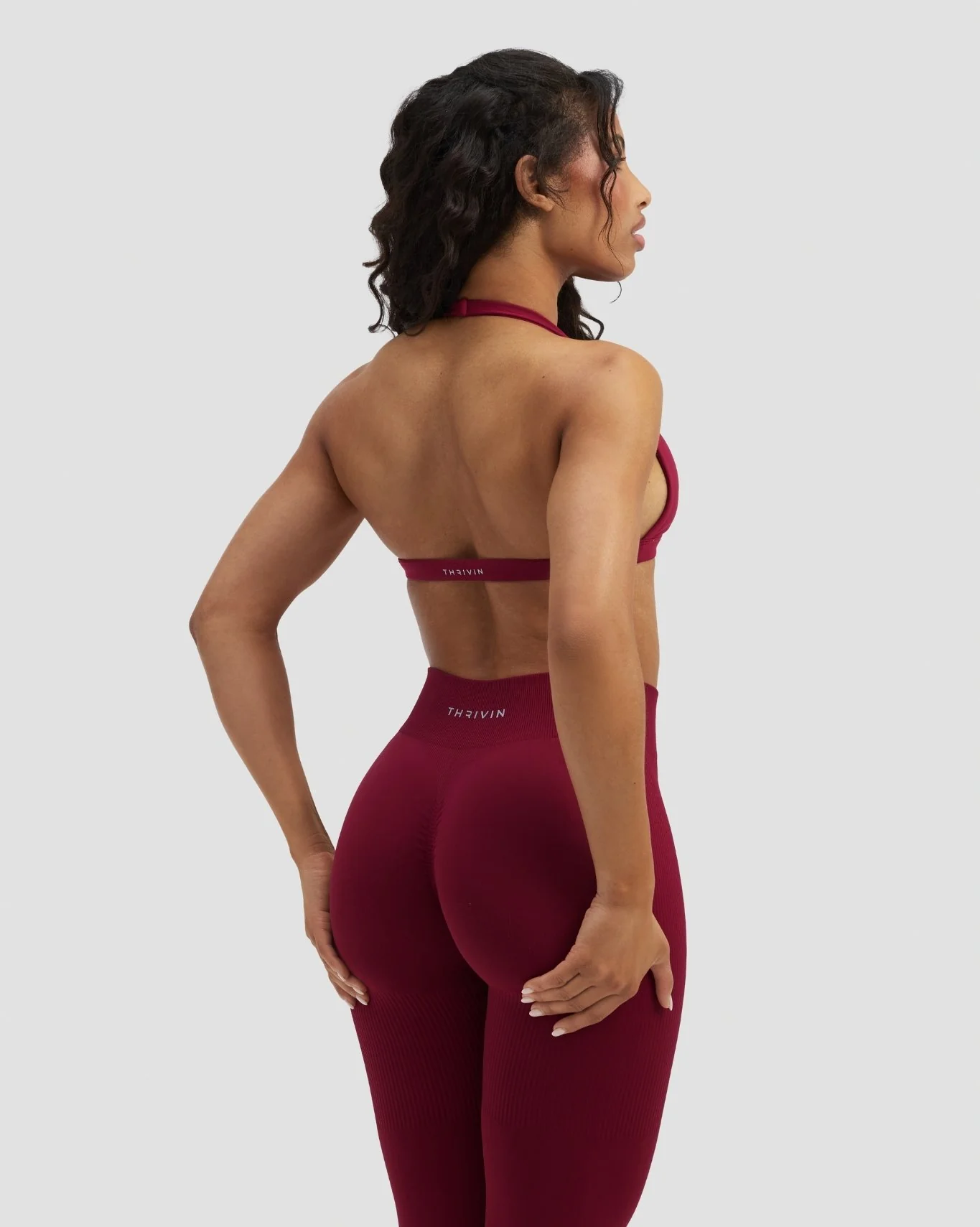 Elevate™ Sculpting Mid Waist Scrunch Leggings | Raspberry - Image 5
