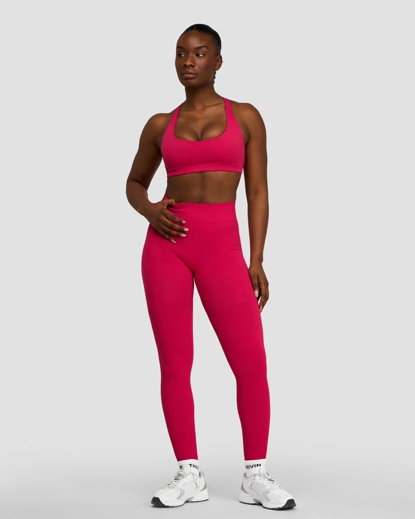 Elevate™ Sculpting Mid Waist Scrunch Leggings | Strawberry - Image 5