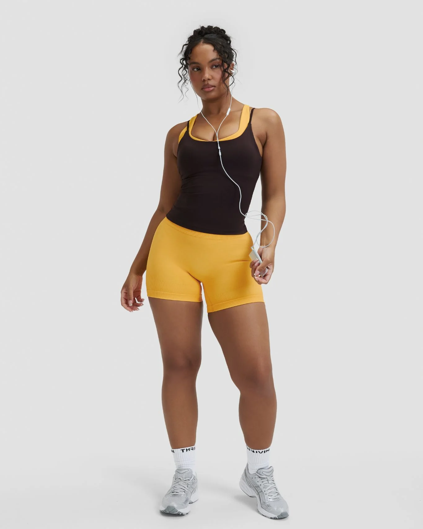 Elevate™ Sculpting Mid Waist Scrunch Shorter Shorts | Banana - Image 3