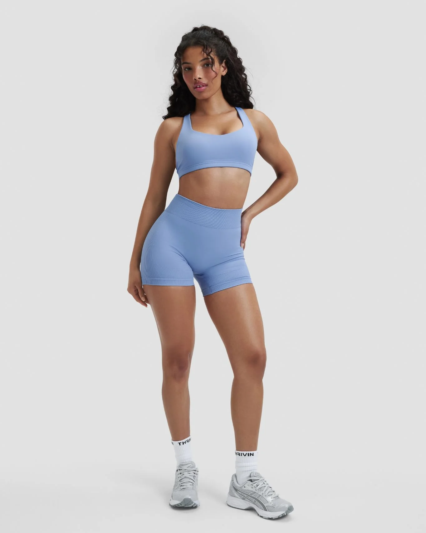 Elevate™ Sculpting Mid Waist Scrunch Shorter Shorts | Endless Sky - Image 4