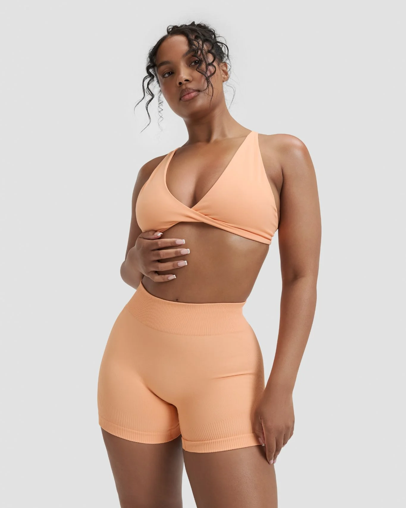Elevate™ Sculpting Mid Waist Scrunch Shorter Shorts | Melon Ice - Image 4