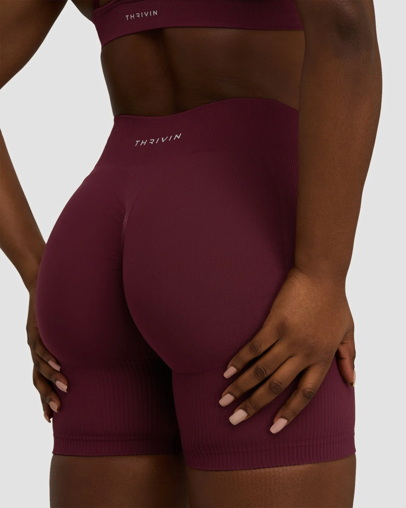 Elevate™ Sculpting Mid Waist Scrunch Shorts | Merlot - Image 3