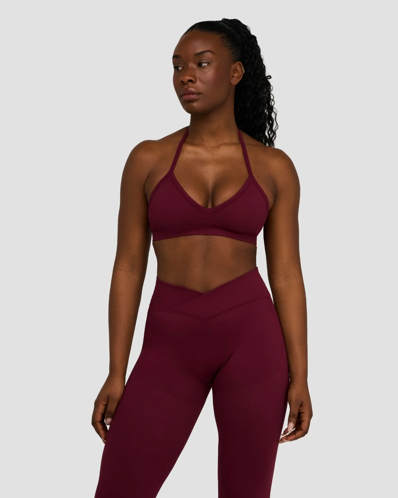 Elevate™ Sculpting Seamless Adjustable Halter Bra | Merlot - Image 3