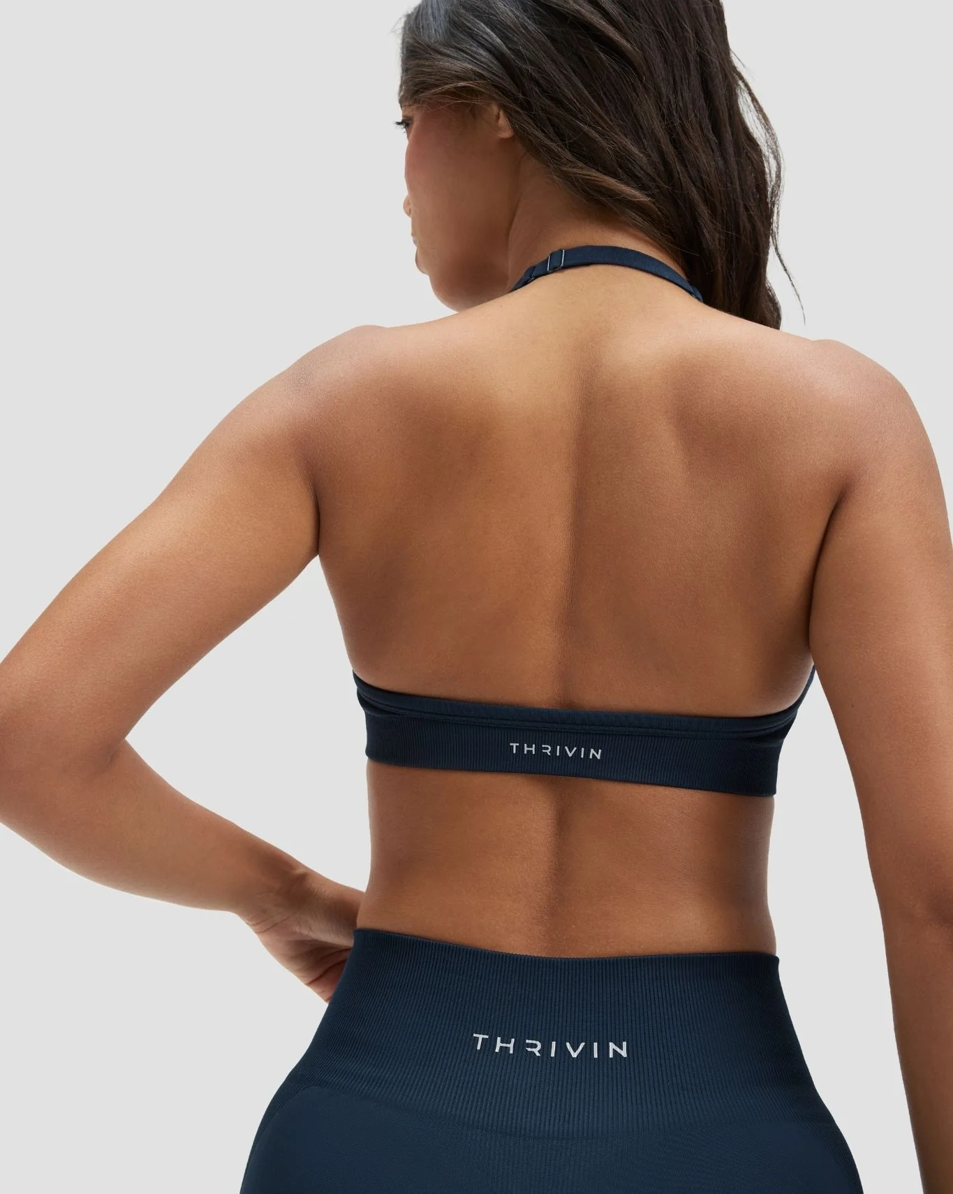Elevate™ Sculpting Seamless Adjustable Halter Bra | Midnight Navy - Image 2