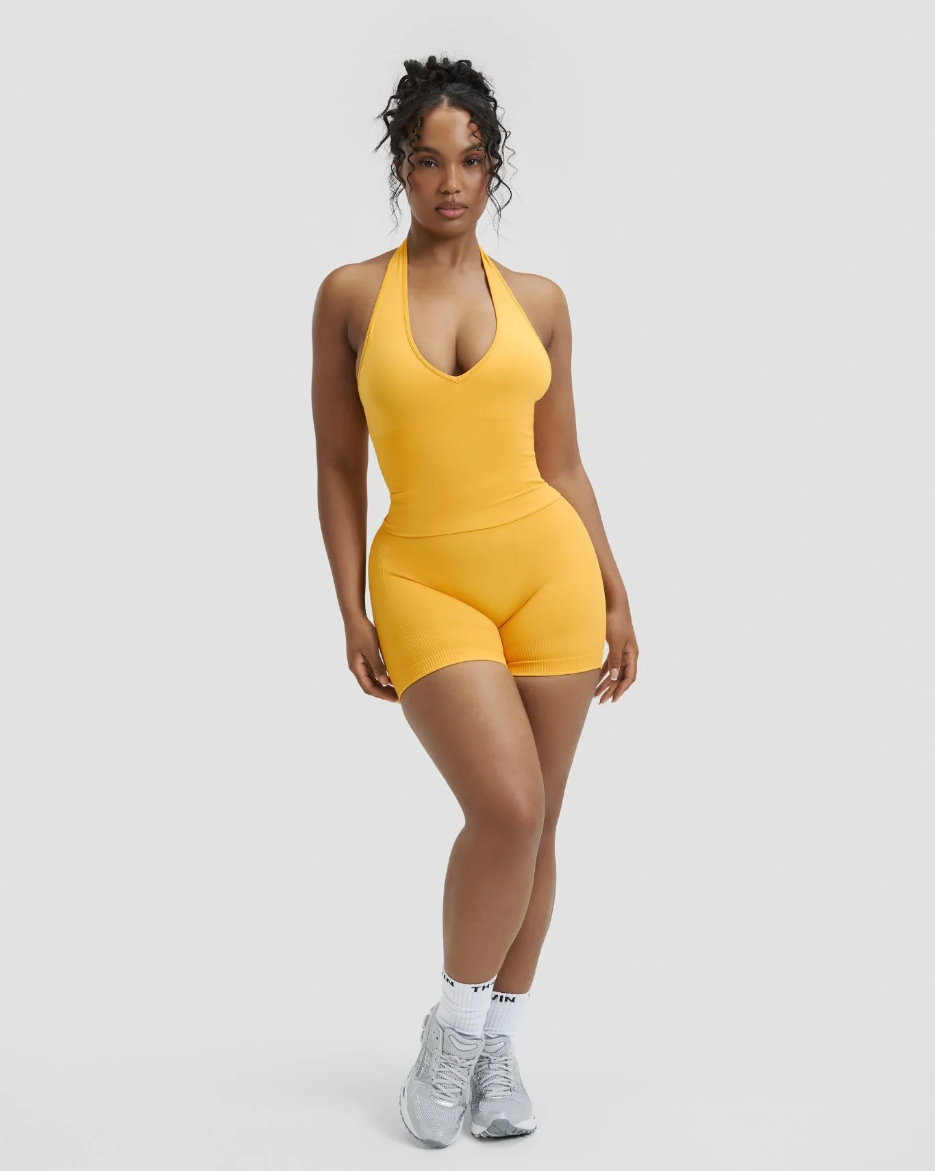 Elevate™ Sculpting Seamless Halterneck Top | Banana - Image 5