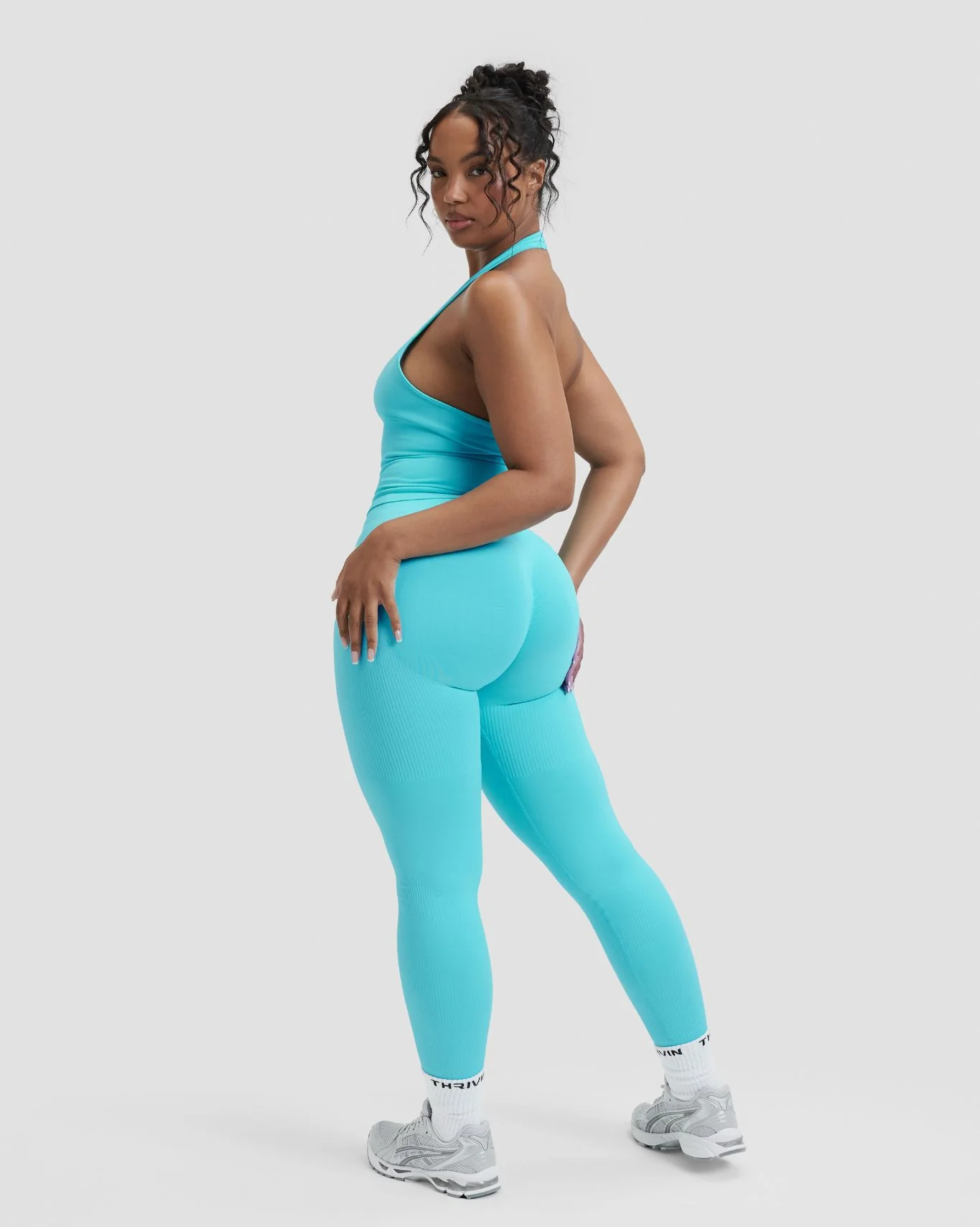 Elevate™ Sculpting Seamless Halterneck Top | Clear Tides - Image 4