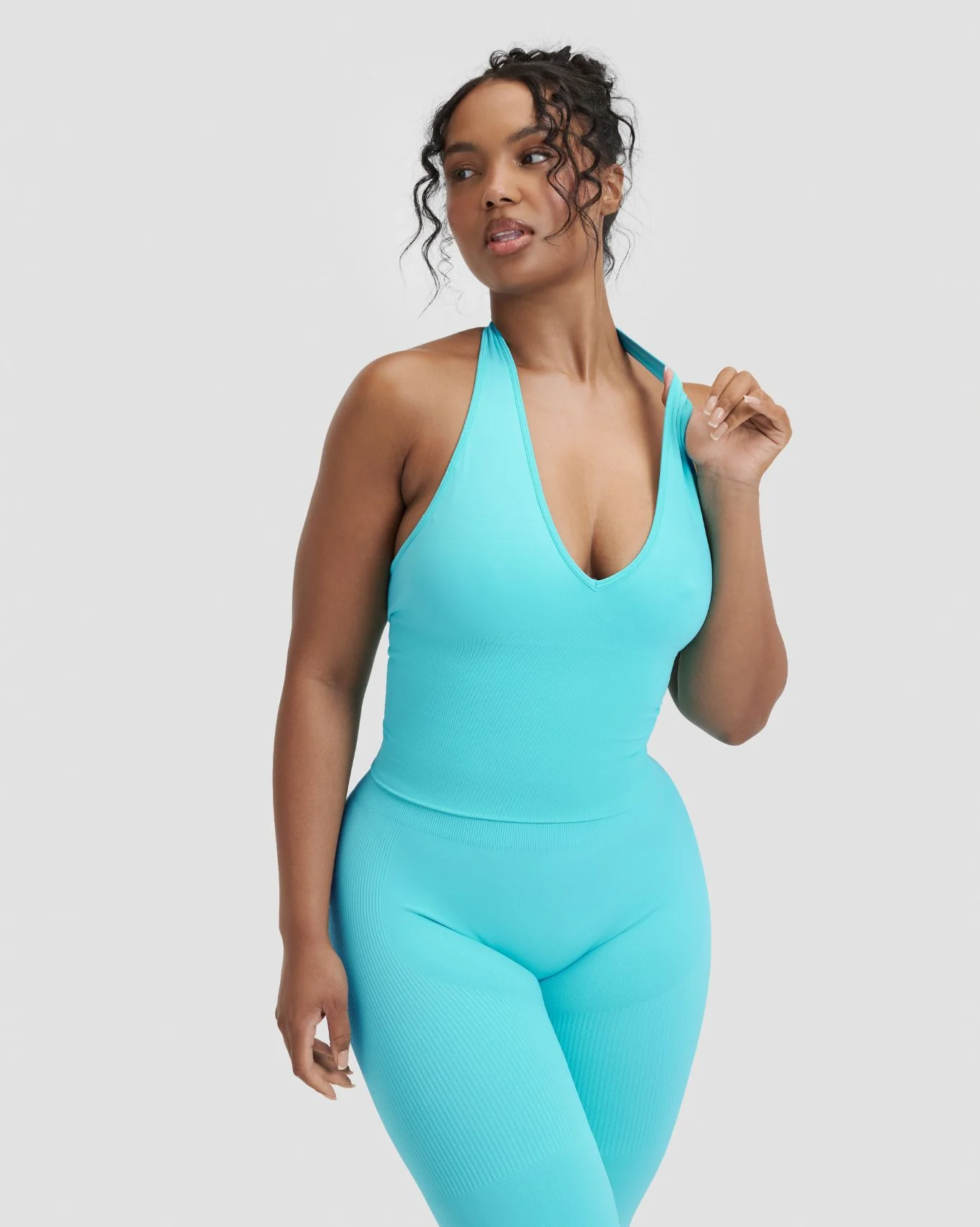 Elevate™ Sculpting Seamless Halterneck Top | Clear Tides - Image 6