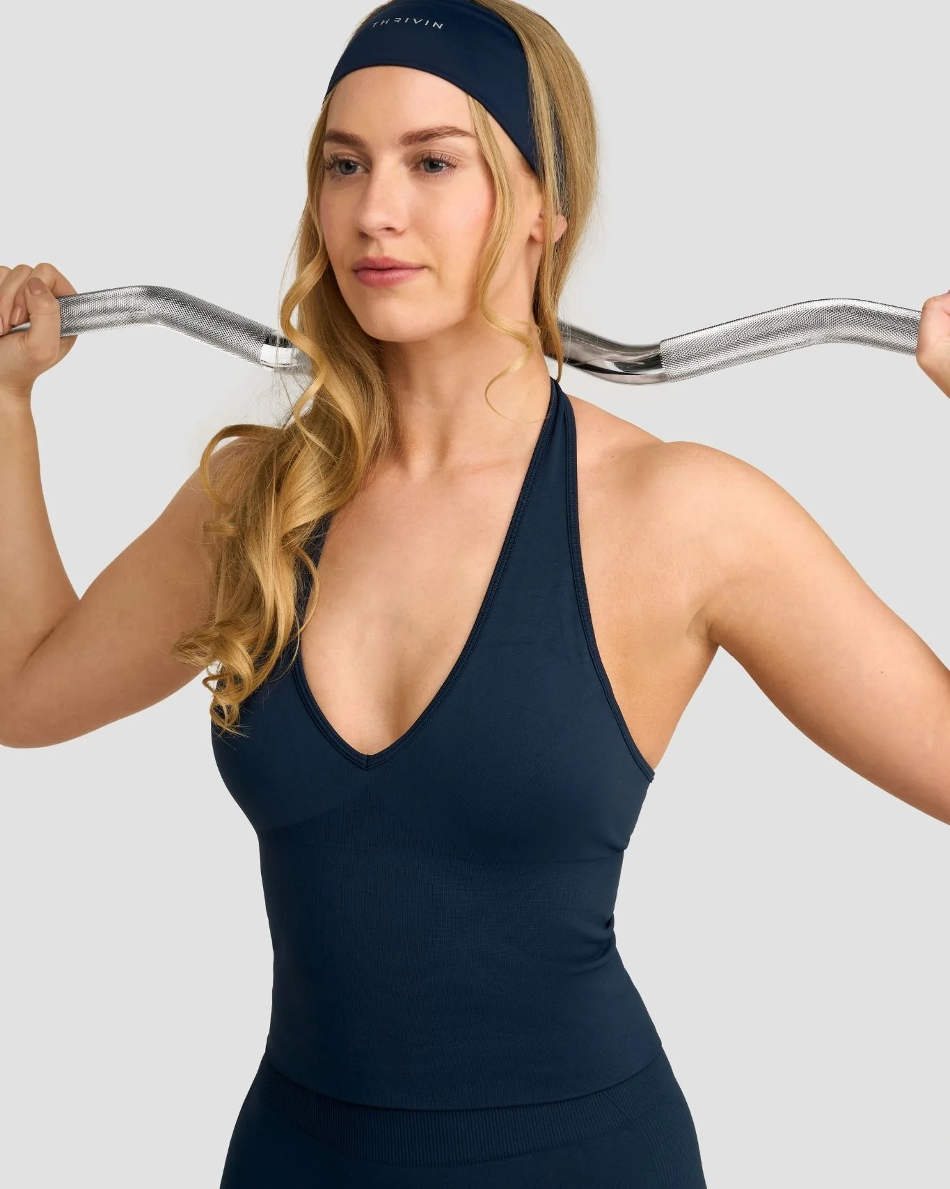 Elevate™ Sculpting Seamless Halterneck Top | Midnight Navy - Image 4