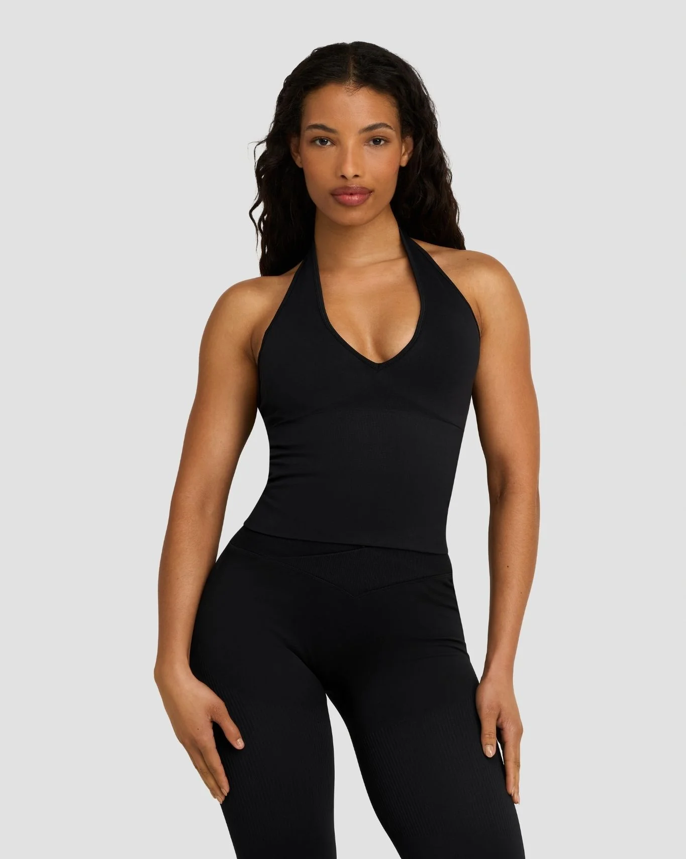 Elevate™ Sculpting Seamless Halterneck Top | Night Black - Image 4