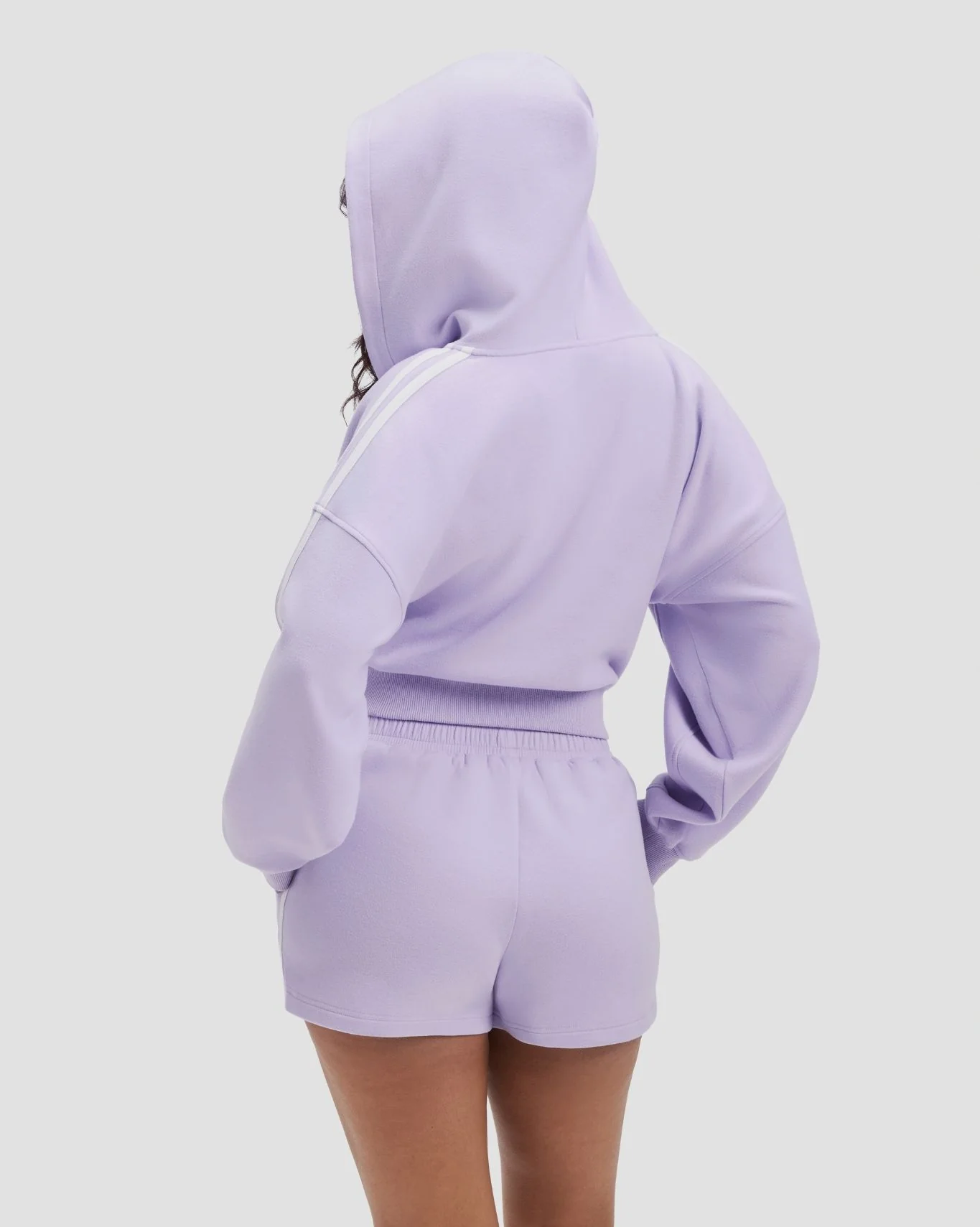 Essential Jersey Stripe Zip Up Jacket | Lilac - Image 2