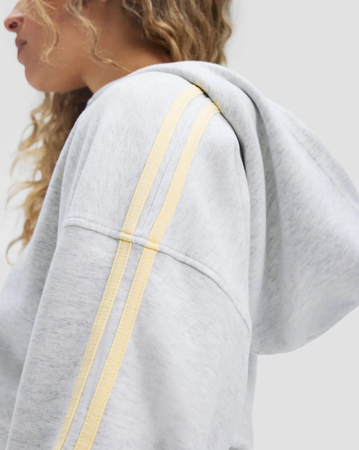 Essential Jersey Stripe Zip Up Jacket | Marl - Image 5