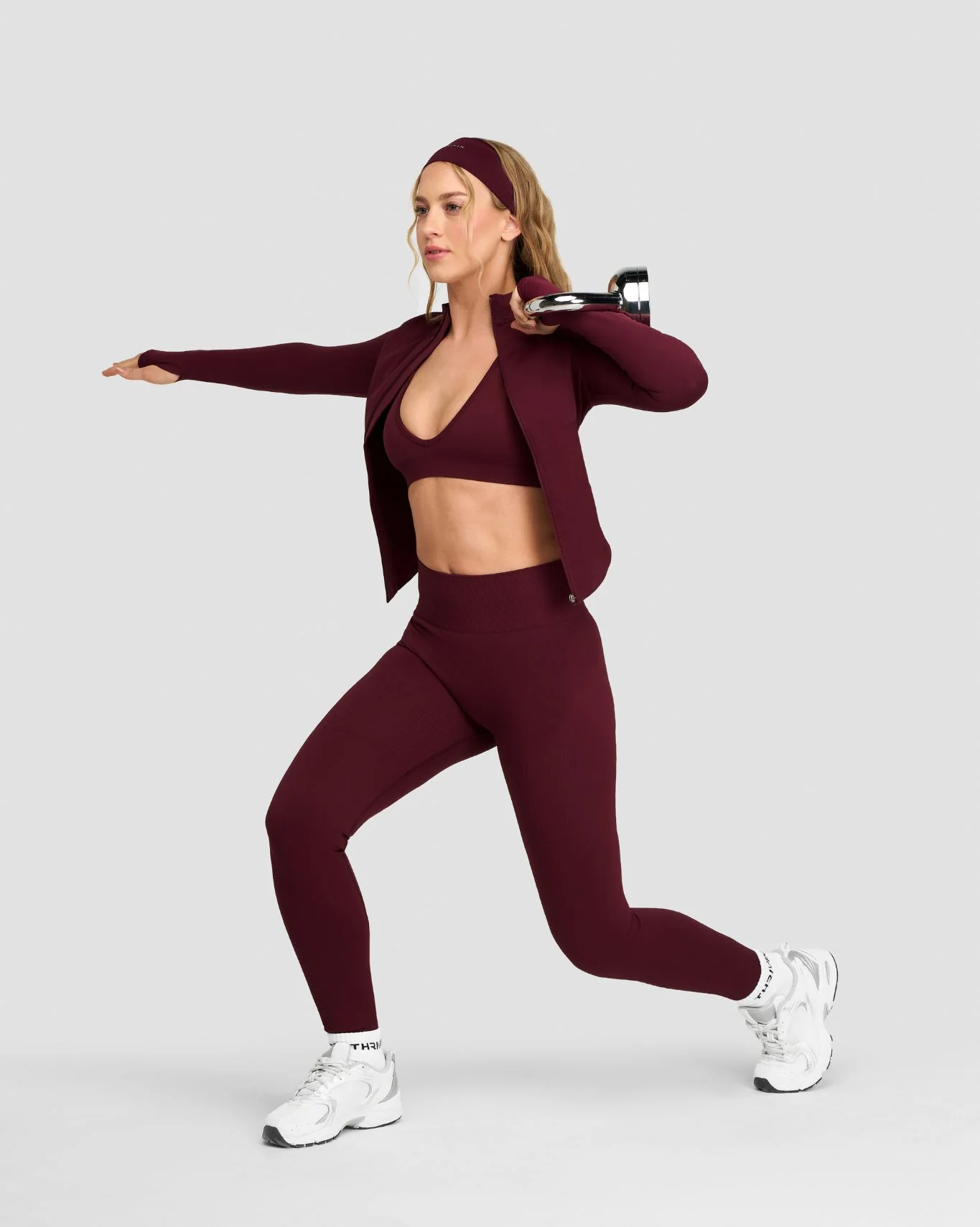 The Essential Collection Chrome Logo Headband | Merlot - Image 4