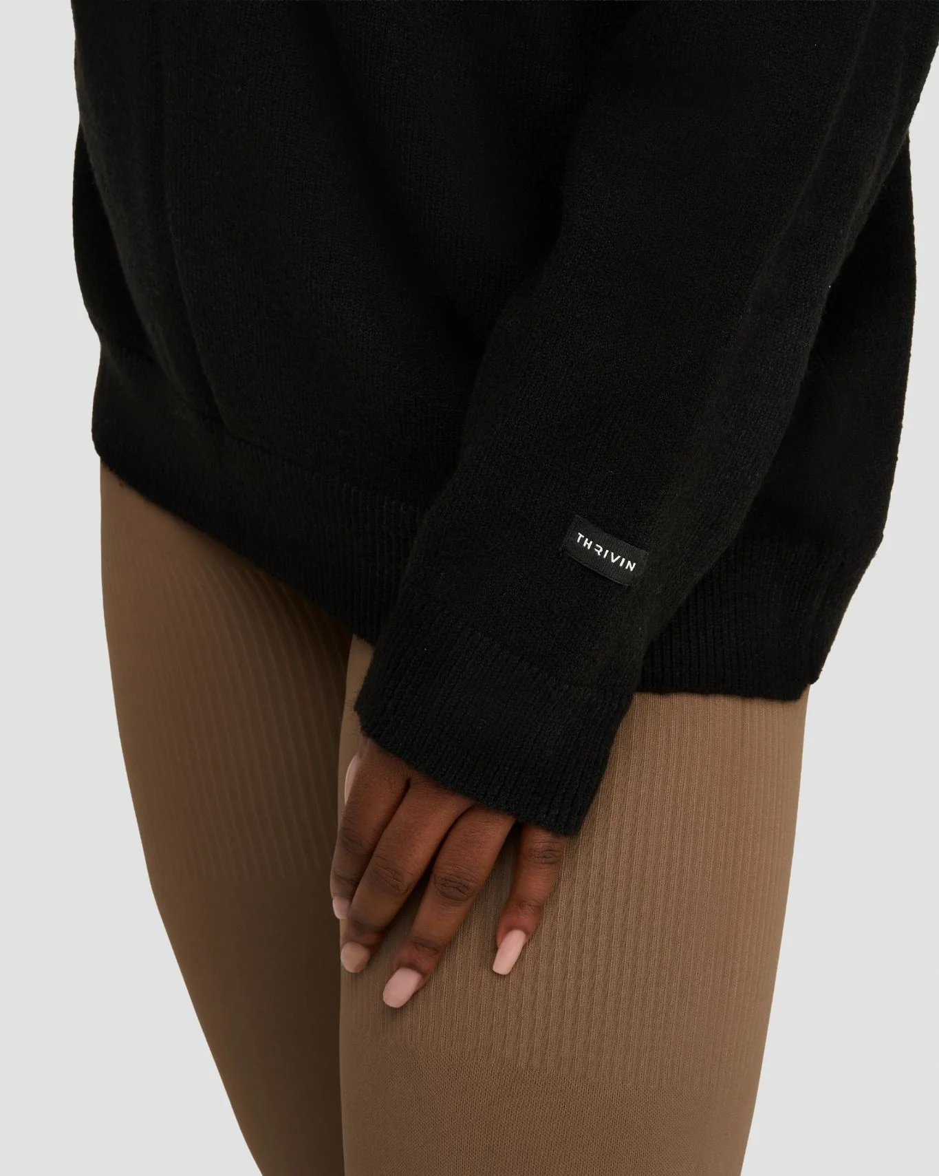 The Essential Collection Off The Shoulder Wool Blend Sweater | Night Black - Image 6